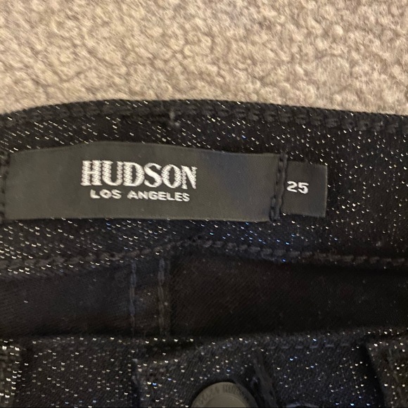 Hudson Black Nico Super Skinny Glitter Jeans size 25 - Picture 5 of 10